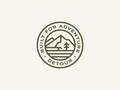 Detour Badge adventure adventure badge badge badge logo branding mountain ocean patch sticker tree wave