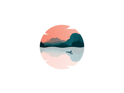 My Hometown bc illustration killer whale minimal mountain ocean orca squamish sunset