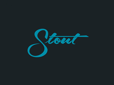 Stout hand drawn lettering logo logotype