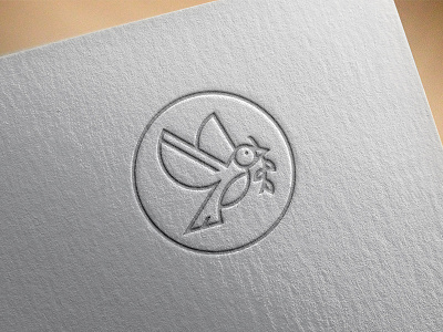 Dove Mark badge bird dove illustration line logo mark minimal peace stamp