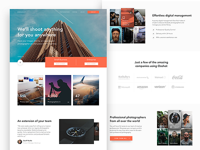 Photographer marketplace site design landing market marketing photography ui web website