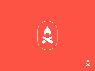 Campfire badge campfire crest fire logo minimal