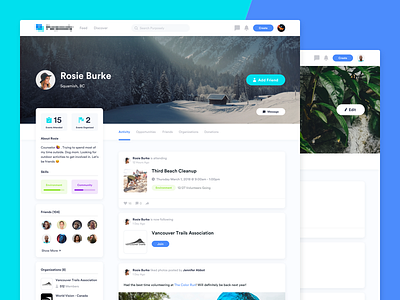 User Profiles app clean feed profile ui user volunteer
