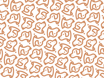 Pattern of Puppers brand mark dog labrador logo mark minimal pattern simple symbol