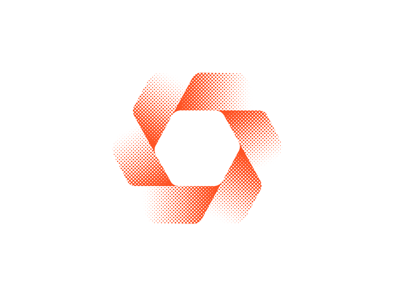 Gradation branding gradient halftone hexagon logo mark symbol