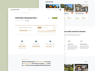 HonestDoor Web clean real estate stats typography ui ux web design