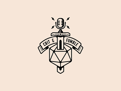 Crit & Fumble Badge badge branding design illustration logo podcast