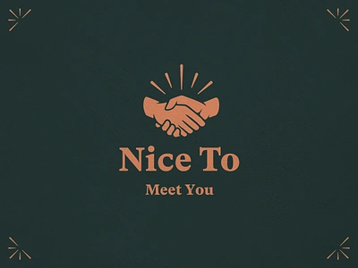 🤝 Nice To Meet You branding handshake handshake logo illustration logo mark symbol typography vector