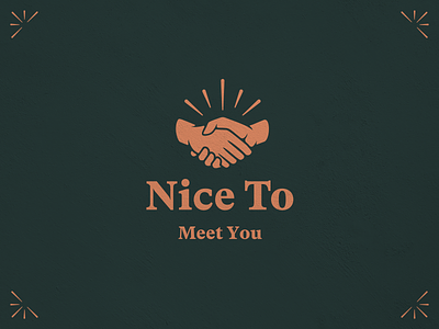 🤝 Nice To Meet You branding handshake handshake logo illustration logo mark symbol typography vector