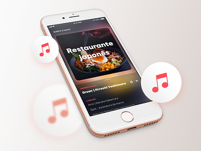 Ambient Music Player App app dark design interaction ios iphone list mobile music player product song sound ui ux
