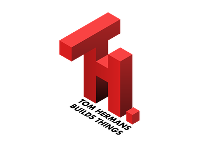 TH - Builds Things [ Isometric fiddling ] 3-d 3d badge brand branding building gradient color illustration isometric logo monogram vector