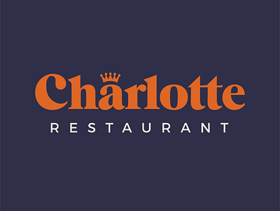 Logo Restaurant Charlotte bold branding colors colorscheme copper logo logos navy navy blue typogaphy