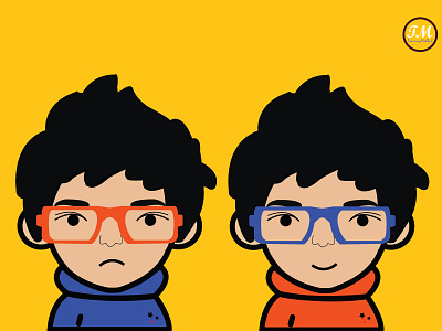 Sad Boy & Smile Boy (Vector Art) branding graphic design illustration logo ui ux vector