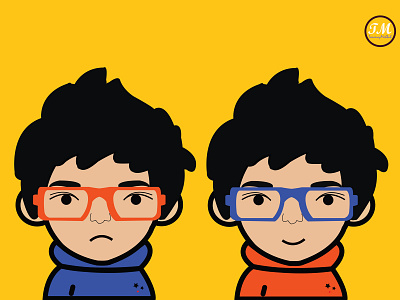 Sad Boy & Smile Boy (Vector Art)