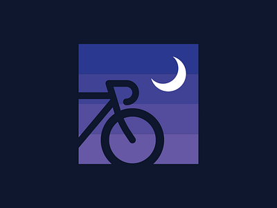 Night Rider bicycle bike icon logo moon night