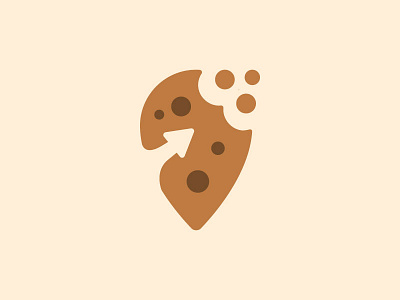 Cookie Crumbs arrow cookie crumb crumbs icon location logo pin