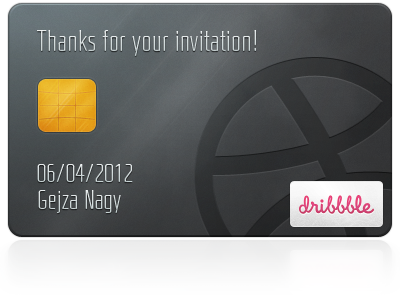 Thanks Gejza Nagy! credit card dribbble invitation