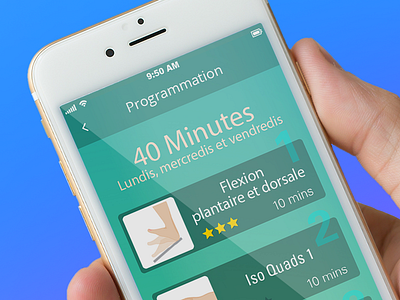 MovUup - exercises in bed exercises illustration mobile app patients physiotherapist ui ux