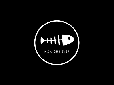 Now or never concept fish idea illustration logo stickers