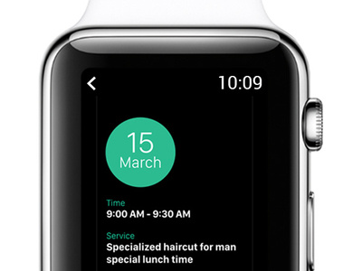 Apple Watch - Booking app appointment booking ui ux