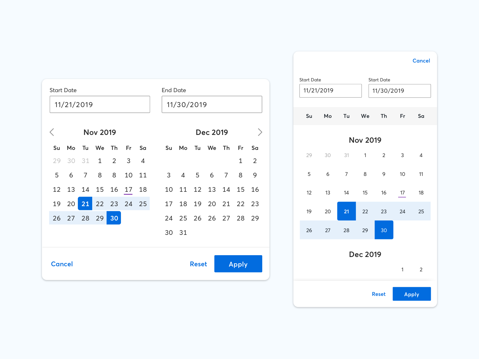 Calendar Component by wrowe on Dribbble