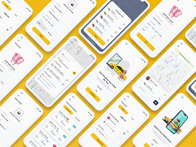 Taxi Booking Mobile App UI Kit androidapp bookingapp cabbooking figma iosapp mobileapp rent taxibooking template ui uidesign uikit