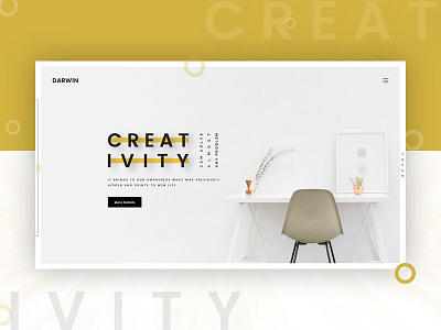 Header with Hero Image - Minimal Design banner clean creative landing page minimal presentation uidesign webdesign white
