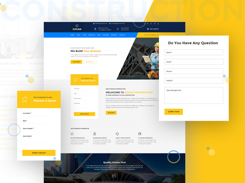 Construction Firm Website Design by DigitalHeaps on Dribbble