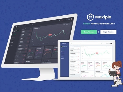 Maxiple - Fitness Admin Dashboard UI Kit admin admindashboard dashboard fitness gym health landingpage management uidesign uikit webapp workout