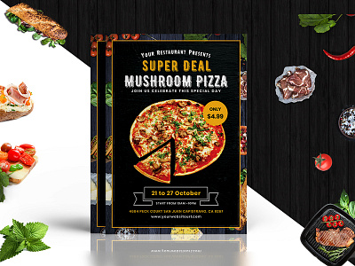 Pizza Offer Sale Flyer Template ad burger design discount event flyer food offer pizza poster restaurant sale
