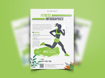Fitness Flyer Template-02 abstract body excersize fitness flyer gym health poster sport training workout
