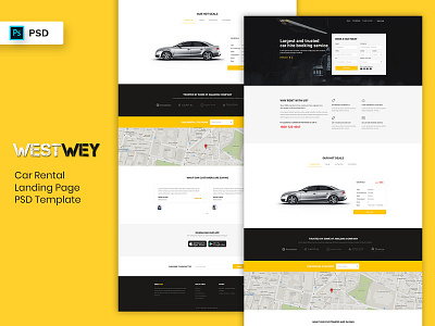 Car Rental Landing Page PSD Template