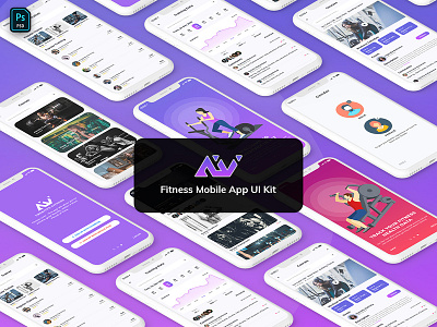 Amerivex-Fitness Mobile App Template UI Kit Light Version