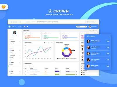 Crown - Material Admin Dashboard (SKETCH)