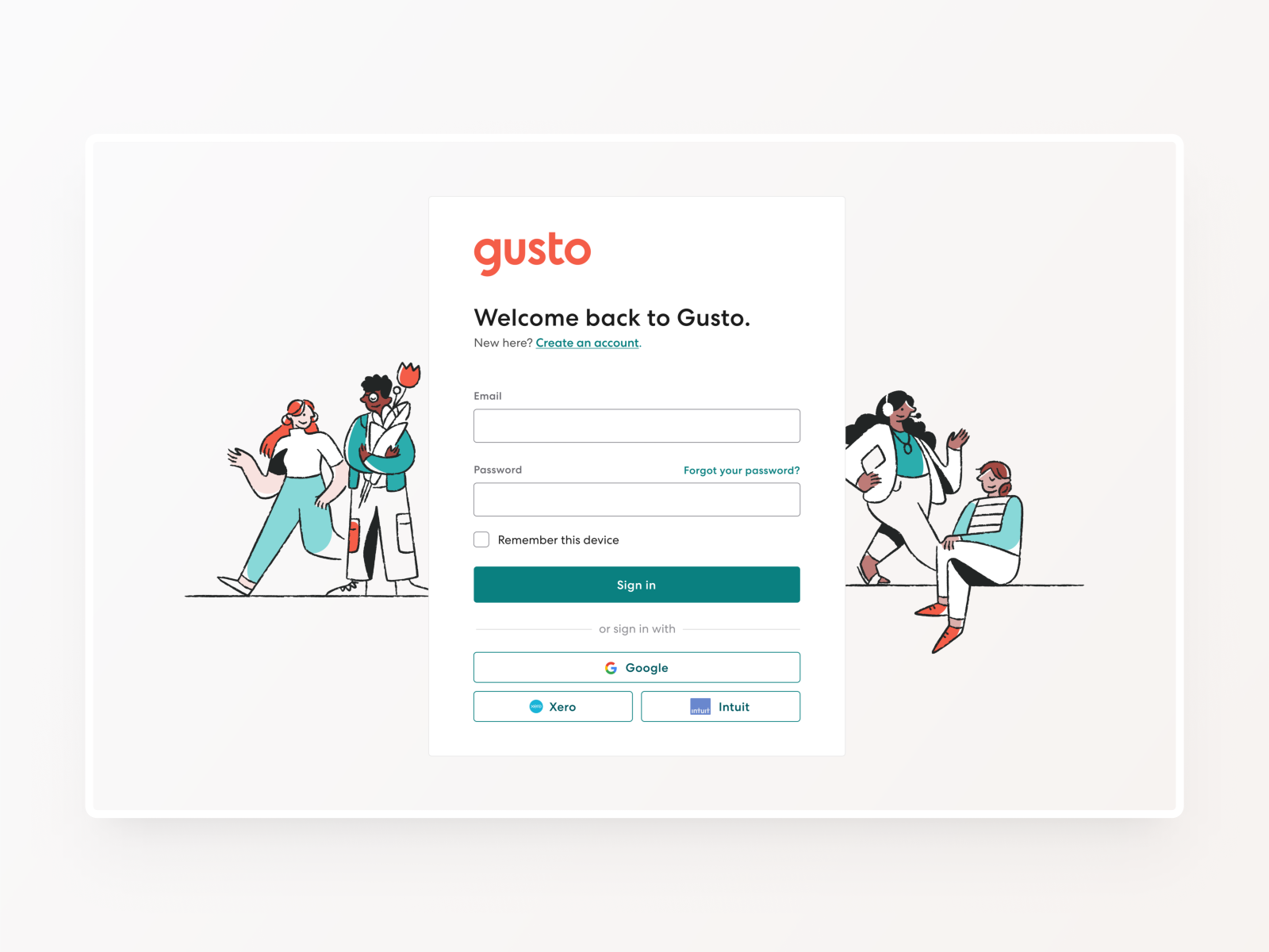 Signin redesign by Jason Marder for Gusto Design on Dribbble