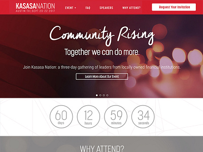 Kasasa Nation 2017 Website count down design event invitation kasasa learn request together web website why attend