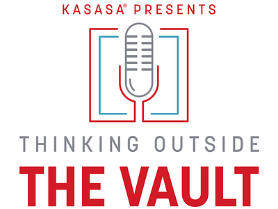 Logo for the Kasasa podcast box logo podcast red vault