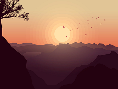 Dreaming sunset sunset illustration gradient