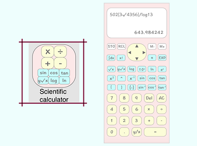 Pastel theme scientific calculator app app design icon typography ui