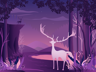 Deers in the night