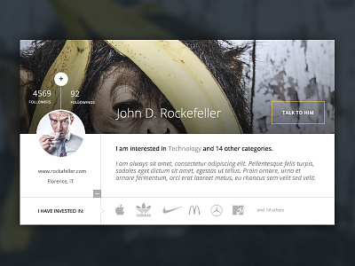 Business angel business angel clean design detail follow overlay profile ui user website