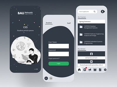 student portal app design illustration students system ui ux