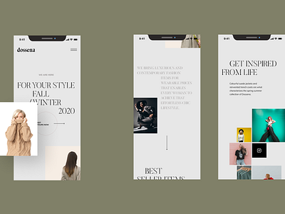 Dossena - Mobile first fashion website clean concept creative ecommerce grid hero header layout minimal typo typography ui