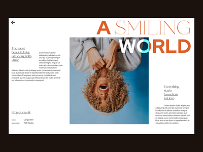 A Smiling World case study clean concept creative dailyui grid hero header layout minimal photography portfolio project typo typography ui user interface design userinterface web design