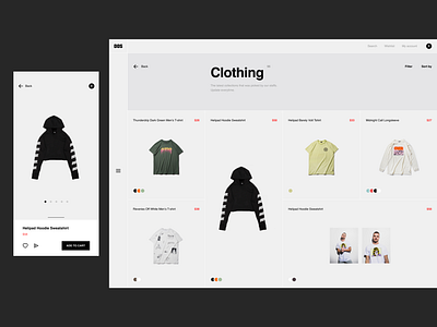 Minimal store clean concept creative dailyui ecommerce filter grid hero header layout minimal minimalist responsive shopping sidebar store typography