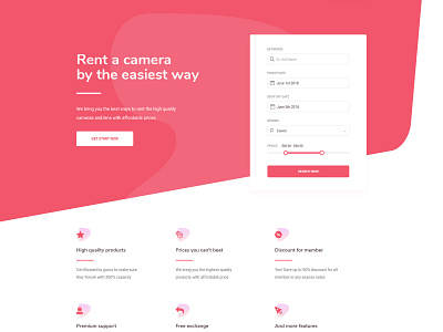 Camera for rent - Form book color concept contact creative form icon illustration search style typo typography ui ux