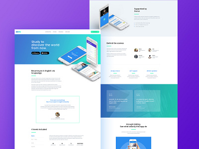 Application for English course - landingpage banner clean colour concept creative ecommerce gallery hero header layout minimal typo typography ui