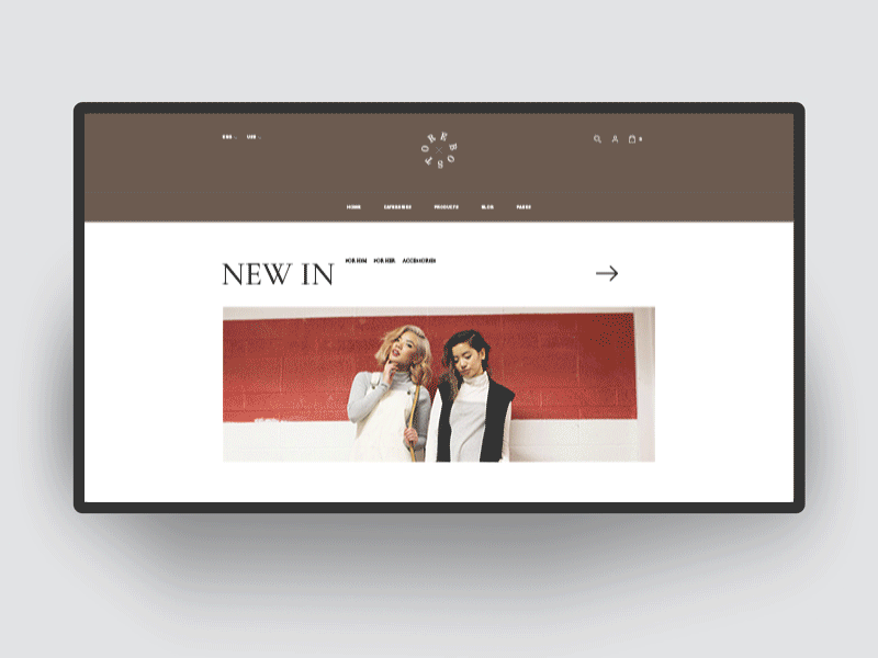 Fashion store animation banner clean concept creative ecommerce gallery layout minimal splitscreen typo typography ui