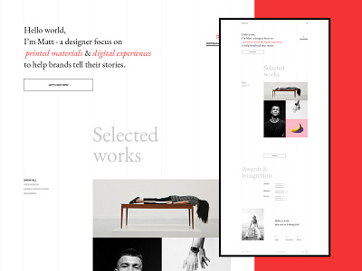 Designer - Porfolio creative grid hero header layout typography