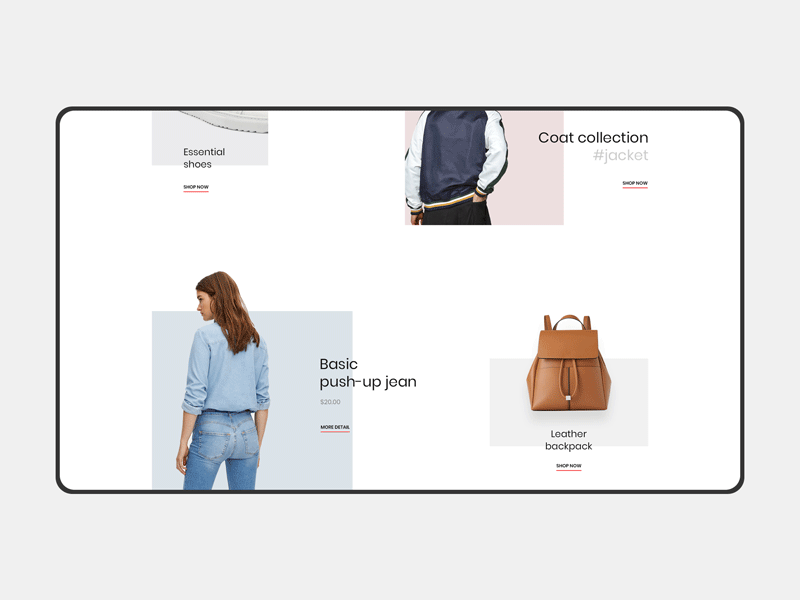 leBlanc clean concept creative ecommerce fashion grid layout minimal prestashop store typography ui